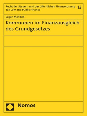 cover image of Kommunen im Finanzausgleich des Grundgesetzes